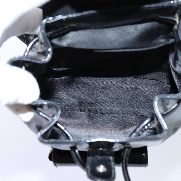 GUCCI Bamboo Backpack Patent leather Black Auth ar11692 - Picture 11 of 16